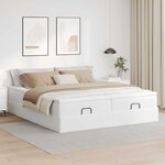 VidaXL Cadre de lit ottoman avec matelas blanc 180x200 cm similicuir