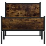 vidaXL Cadre de lit en métal sans matelas chêne fumé 75x190 cm