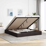 VidaXL Cadre de lit ottoman sans matelas marron foncé 160x200 cm tissu