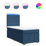 vidaXL Sommier à lattes de lit avec matelas Bleu 100x200 cm Tissu