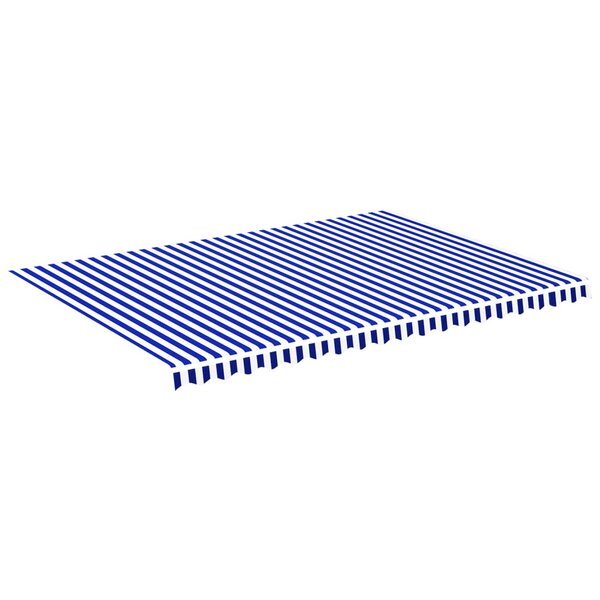 vidaXL Tissu de remplacement pour auvent Bleu et blanc 5x3 5 m