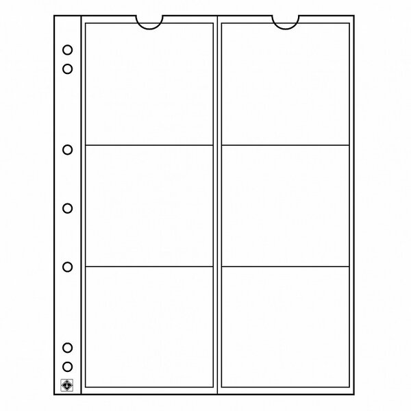 Paquet de 5 feuilles leuchtturm numis pour monnaies d'un diamètre jusqu'à 55 00 mm (330456)