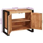 vidaXL Meuble sous-vasque de salle de bain Bois d'acacia massif  fer