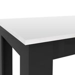PILVI Table a manger de 6 a 8 personnes style contemporain - Blanc et noir mat - L 160 x l 90 cm