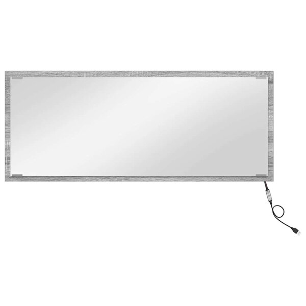 vidaXL Miroir Sonoma gris 90 x 8.5 x 37 cm Bois d'ingénierie
