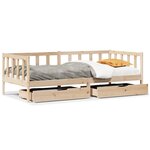 vidaXL Lit de jour avec tiroirs sans matelas 90x190 cm bois massif