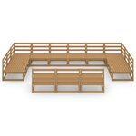 vidaXL Salon de jardin 13 Pièces bois de pin massif