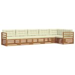 vidaXL Ensemble de canapés d'extérieur 6 pc Naturel et Crème