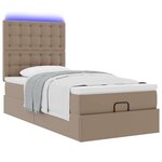 VidaXL Cadre de lit ottoman et matelas cappuccino 100x200cm similicuir