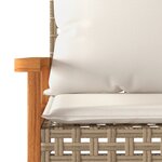 vidaXL Banc de jardin avec coussin mélange beige résine tressée acacia