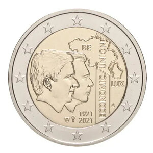 2 euros commémorative Belgique 2021 - Union économique avec Le Luxembourg.