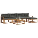 vidaXL Ensemble de canapés d'extérieur 6 Pièces Naturel et Anthracite