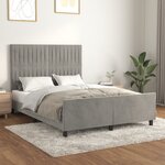 vidaXL Cadre de lit avec tête de lit Gris clair 140x190 cm Velours