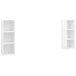 vidaXL Meubles TV 2 Pièces Blanc 107x35x37 cm Bois d'ingénierie