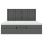 VidaXL Cadre de lit ottoman avec matelas gris foncé 160x200cm tissu