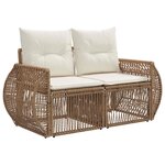 vidaXL Ensemble de canapé de jardin 9 Pièces Beige et blanc crème