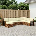 vidaXL Ensemble de canapés d'extérieur 6 Pièces Naturel et Crème