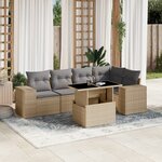 vidaXL Salon de jardin avec coussins 6 Pièces beige résine tressée