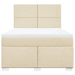 vidaXL Sommier à lattes de lit avec matelas Crème 140x190 cm Tissu