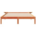 vidaXL Cadre de lit avec tables de chevet Brun cire 140 x 220 cm