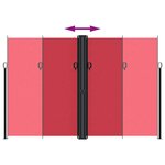 vidaXL Auvent latéral rétractable Rouge 220x1200 cm