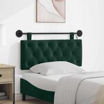 vidaXL Tête de lit suspendue Vert foncé Velours