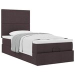 vidaXL Cadre de lit ottoman avec matelas marron foncé 90x190 cm tissu