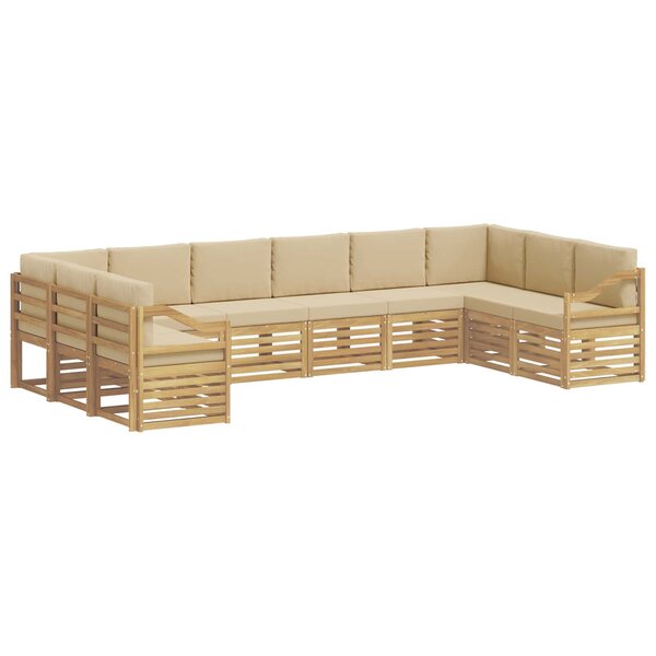 vidaXL Ensemble de canapé d'angle 10 Pièces Blanc et Beige