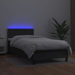 vidaXL Sommier à lattes de lit avec matelas et LED Noir 100x200cm