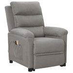 vidaXL Fauteuil de massage inclinable Gris clair Tissu