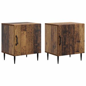 vidaXL Cabinet de chevet 2 Pièces Bois ancien 43 x 34 5 x 50 cm