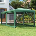 vidaXL Tente de fête avec 4 parois latérales en maille Vert 3x6 m PEHD