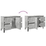 vidaXL Meuble d'évier gris béton 80x33x60 cm bois d'ingénierie