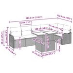 Ensemble de Canapé de Jardin 7 pièces avec Coussins Beige Poly Rotin