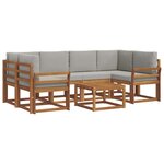 vidaXL Ensemble de canapés d'extérieur 7 pc Gris Naturel et Clair