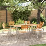 Chaises de jardin empilables vidaXL 6 Pièces 54.5x56x89 cm en teck massif