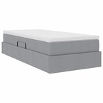 vidaXL Lit avec rangement et matelas Gris clair 100 x 200 cm Polyester