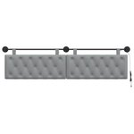 vidaXL Tête de lit suspendue Avec lumière LED Gris clair Tissu