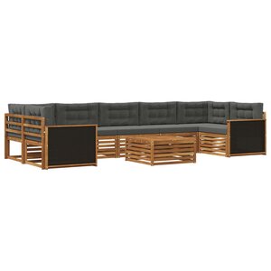 vidaXL Ensemble de canapés d'extérieur 8 pc Naturel et Anthracite