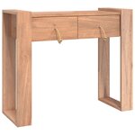 vidaXL Table console 90x35x75 cm Bois de teck solide