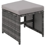 Tectake Salon de jardin BILBAO 8 places avec housse de protection - gris
