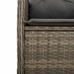vidaXL Ensemble de bistro de jardin 7 Pièces coussins gris poly rotin