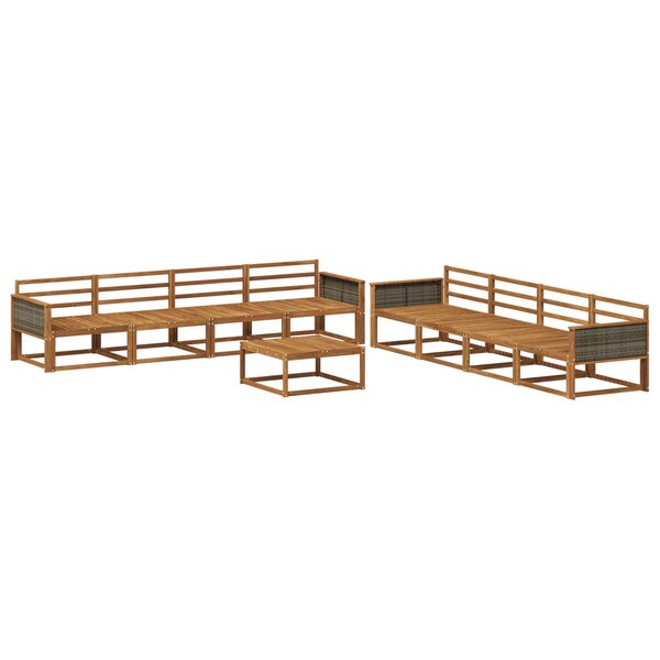 vidaXL Ensemble de canapés d'extérieur 9 Pièces Naturel