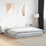 vidaXL Cadre de lit sans matelas gris béton 150x200 cm