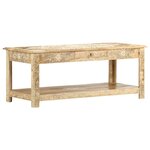 vidaXL Table basse peinte à main 110x50x45 cm Bois de manguier massif