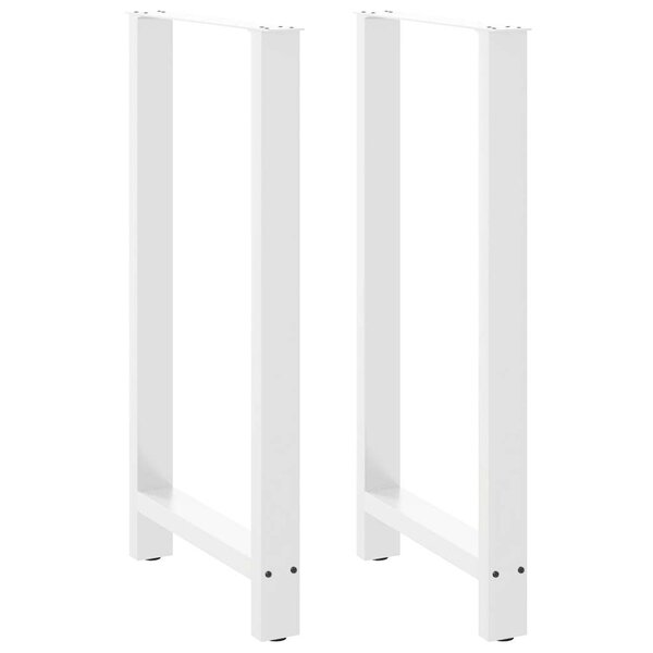 vidaXL Pieds de table de bar Blanc 2 pièces 60 x (110-111) cm Acier