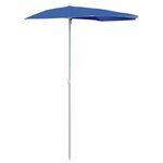 vidaXL Demi-parasol de jardin avec mât 180x90 cm Bleu azuré