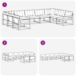 vidaXL Ensemble de canapés d'extérieur 9 pc Blanc et Beige