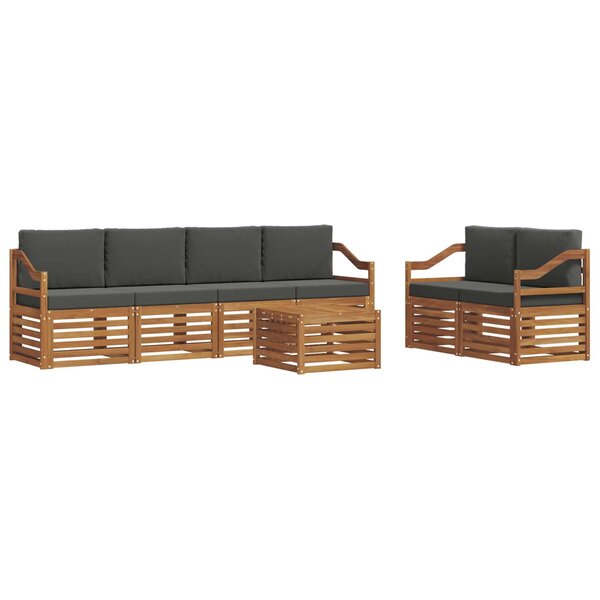 vidaXL Ensemble de canapés d'extérieur 7 pc Naturel et Anthracite