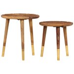 vidaXL Tables basses 2 Pièces Bois massif